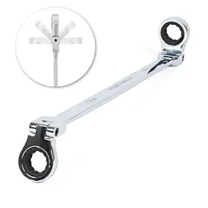 ABN Metric 12mm x 14mm Extra Long Flex Head 12 Point Double Box End Ratcheting Wrench