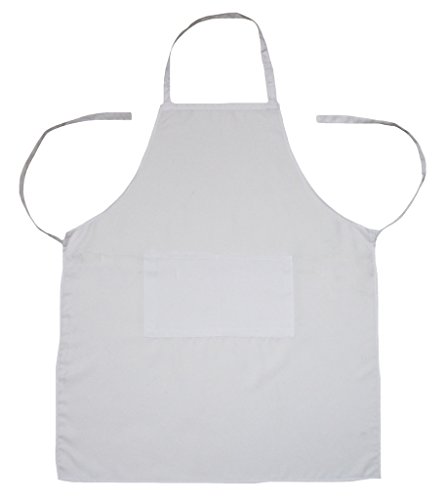 Petitebelle Unisexe Couleur unie Polyester Tablier de cuisine pour adultes Taille unique blanc Cover