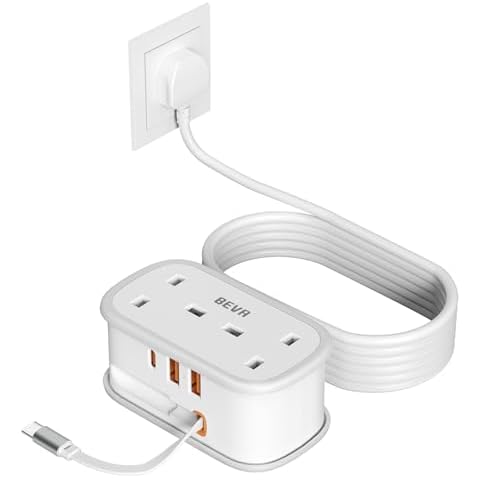 BEVA Travel Power Strip with USB Ports Cover