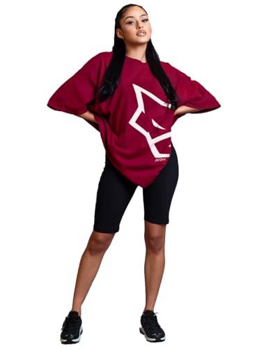 Image of LEOTUDE Women's Short Sleeve with Round Neck, Oversized Longline Drop