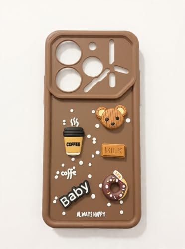 Image of Bintage Ball Bear| Donut| Milk Cake| Baby| Coffee Rubber Case Full Body & Camera Protection Back Cover Compatible for Tecno Pova 6 Pro 5G - Brown