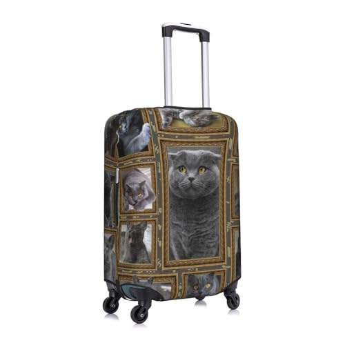 Suitcase Covers For Luggage British Short Hair Cat Elastic Stretch Luggage Cover Protector (For 18-32 Inch Suitcase)3