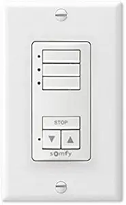 somfy DecoFlex Wirefree RTS Wall Switch, 3-Channel, White (1811071)