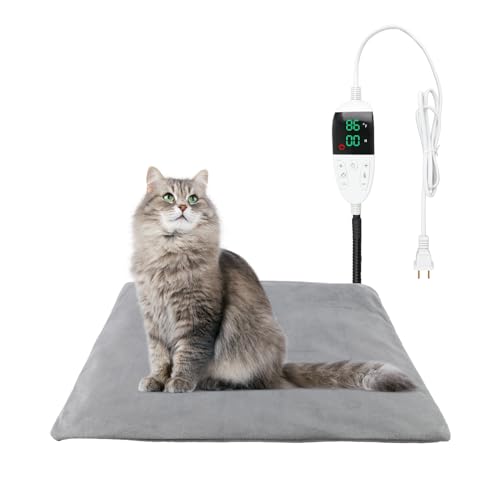 TinyWiz Pet Heating Pad for Canine Cats, Temperature Adjustable Pet Heated Mattress with Timer