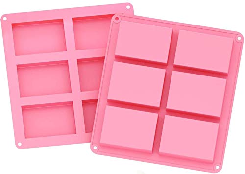 Molde de silicona, molde de jabón, 2 piezas 6 cavidades Molde de silicona rectangular DIY para hornear pasteles Galletas de chocolate Cubitos de hielo Artesanía casera (color aleatorio)