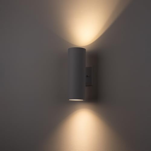 Image of mirrea 12 inch Modern Outdoor Porch Light in 2 Lights, 2 Pack, Matte White