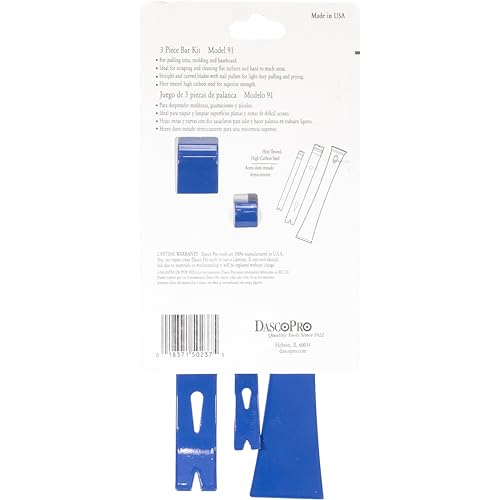 Image of Dasco Pro 3 Piece Small Pry Bar Set, Assembled in USA, Trim and Pull