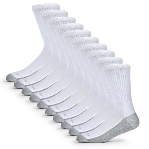 Image of Fruit of the Loom Men's Dual Defense Socks, Odor Protection with Half Cushion, Multi-Packs