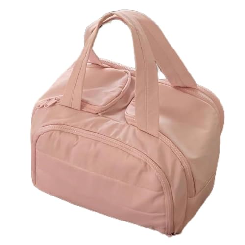Bolsa de maquilhagem portátil de grande capacidade Estojo de cosméticos de viagem multifuncional Para limpar e guardar cosméticos (rosa)