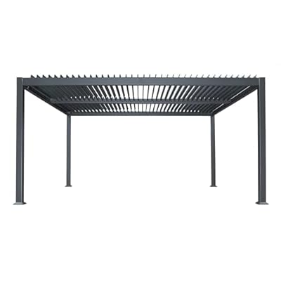 PURPLE LEAF Louvered Pergola 13' x 15' Large Patio Aluminum Pergola Modern Outdoor with Adjustable Roof for Deck Garden Yard Hardtop Gazebo