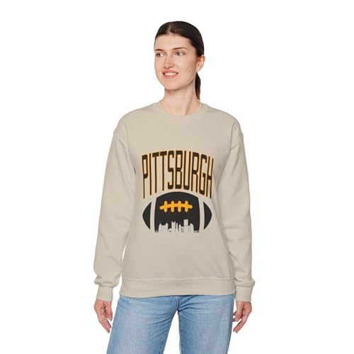 Pittsburgh Football Vintage Sweatshirt, Pitt Fan Gift, Pittsburgh Skyline, Steel City Crewneck, Game Day, Pitt Sports Hoodie3