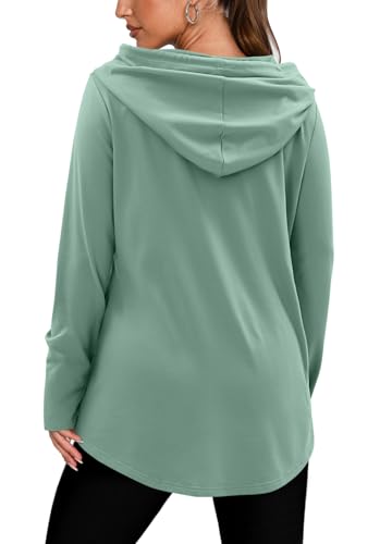 BETTE BOUTIK Womens Quarter Zip Tunic Hoodies Pullover Long Hooded Sweatshirts S-3XL