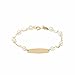 Monde Petit G1226PU - Pulsera Bebe Oro 18 Kts. chapa lisa con perlas