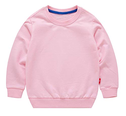 Ding-dong Baby Toddler Kid Boy Girl Solid Casual Crewneck Sweatershirt Pullover?Pink,1T?