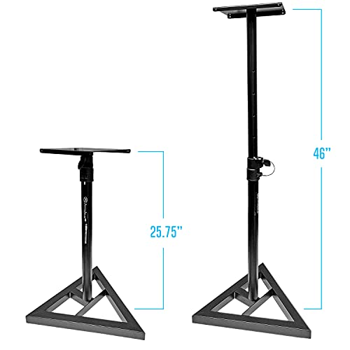 Axa Axcessables SMS-101 Axcessables Adjustable Studio Monitor Stands (Pair)| Large Recording Studio Monitor Floor Standing Stand | Studio Speaker Stands Compatible thumb #1