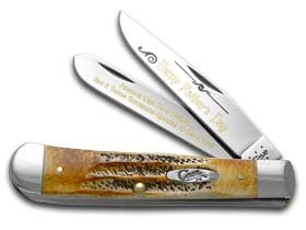 CASE XX Happy Father's Day 6.5 Bone Stag Trapper 1/999 Stainless Pocket Knife Knives