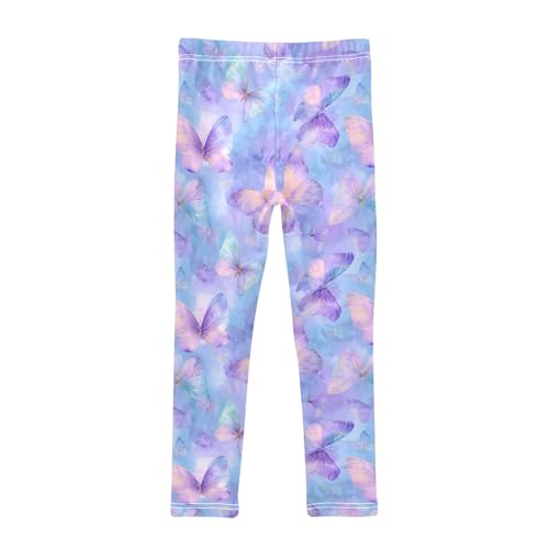 Girls' Athletic Leggings Ankle Length Yoga Dance Pants Kids Teen 4T Butterfly Fantasy Background2