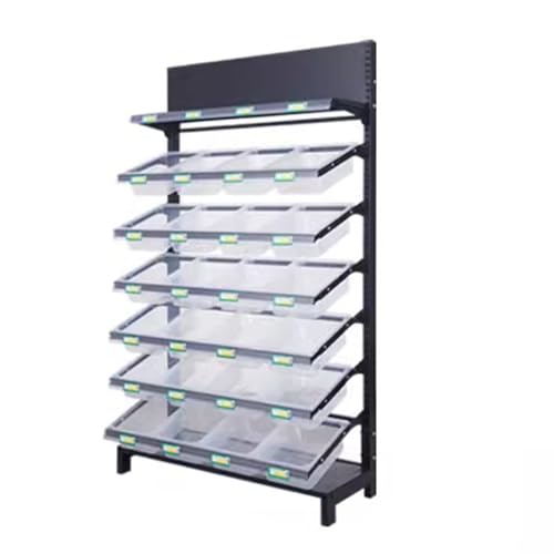 GPDNBIEU, Estante de Venta de refrigerios de 5,9 pies de Altura, Organizador de estantes de supermercado al por Mayor Grande con Caja de PP Transparente Desmontable(6 Tier)