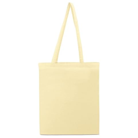 My Custom Style 10 Einkaufstaschen Baumwolle 145gr beige 38x42cm Lange Henkel 70cm Cover