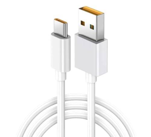 Image of White High-speed USB-C cable for Galaxy S21 FE, 22.5W 1 meter, Insulated Cable, Protective Outer Jacket, Charge & Sync