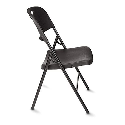 Amazon Basics Folding Plastic Chair With 350-Pound Capacity - Black, 6-Pack #TOP3