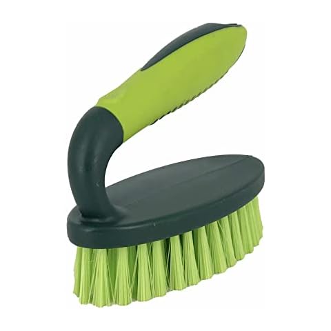 Pine-Sol Soft Bristle Scrub Brush - Comfort Grip | Iron Handle Design | All-Purpose Scrubber for Cleaning Kitchen, Bathroom, Sinks, Tubs, Floors Cover