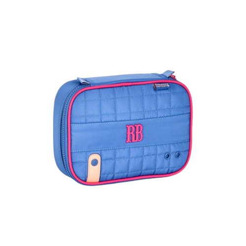 Estojo Box Feminino Escolar Grande Rebecca Bonbon Juvenil com Divisórias Internas e Zíper Duplo (Azul)