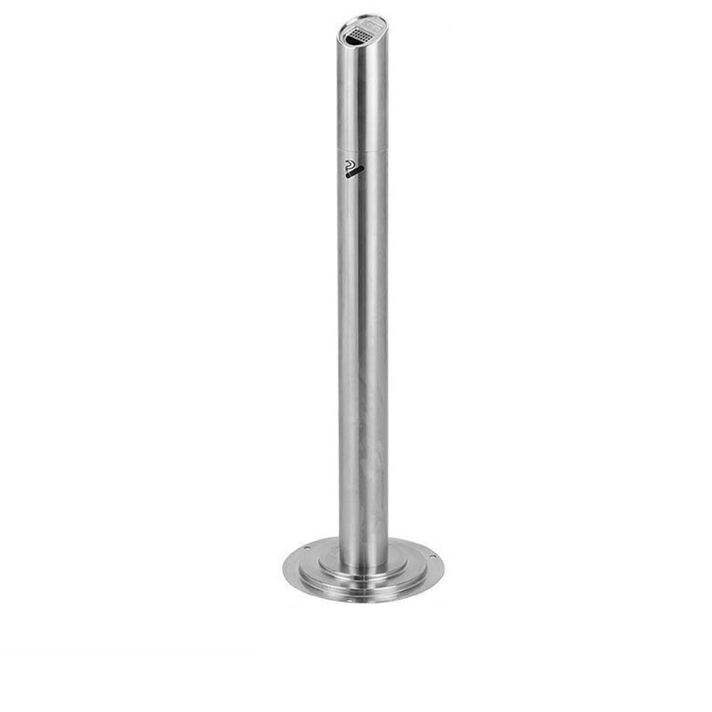 OWOHYG Ashtray Trash Can Outdoor Floor Standing Ash Column Cigarette Butt Collection Stainless Steel Silver Outdoor Ashtrays For Cigarettes.