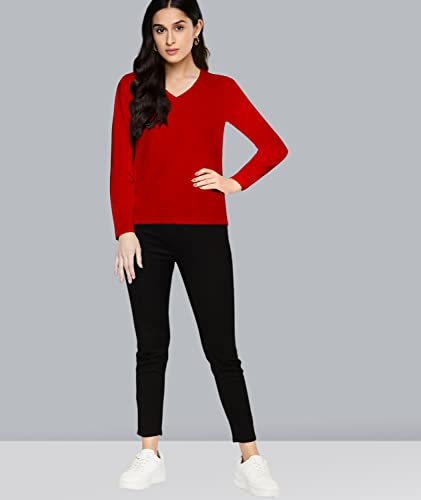 Image of Premium Plain Women V Neck Full Sleeves Cotton Tshirt. Festive,Offer,Discount,Sale,Limited Edition, Trending Tees and Tshirts.
