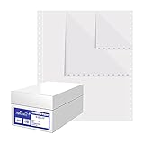 Alliance Premium Carbonless Computer Paper, 9.5 x 11, Blank Left and Right Perforated, 15 lb, 2-Part White/White (1,700 Sheets) - Made In The USA