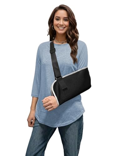 Youdiao Post Shoulder Surgery Shirts for Women Tear Away 3/4 Sleeve Tops After Rotator Cuff Shirts Chemo Port Adaptive Clothing Light Blue M