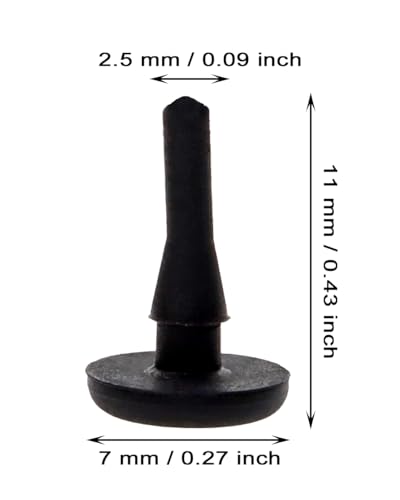 Image of ONLYKXY 10 Pcs Silicone Round Snap in Type Locking Furniture Hole Plugs Button Protective Cover Cap Head (2.5mm /0.09inch, Black)