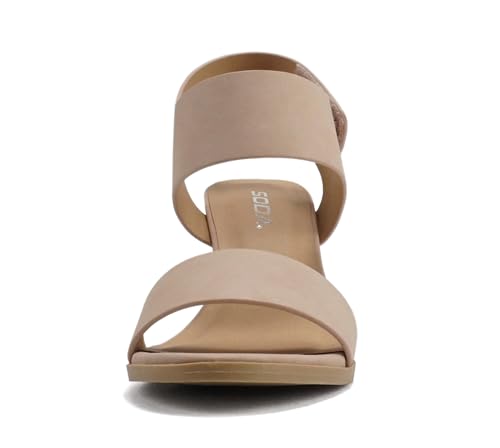 Image of Soda Wait-A ~ Women Open Round Toe Chunky Heel Ankle Strap High Heel Dress Sandals