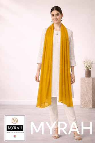 Image of MYRAH Chiffon Solid Casual Daily Use Dupatta For Women's & Girls Length - 2.50 Meter