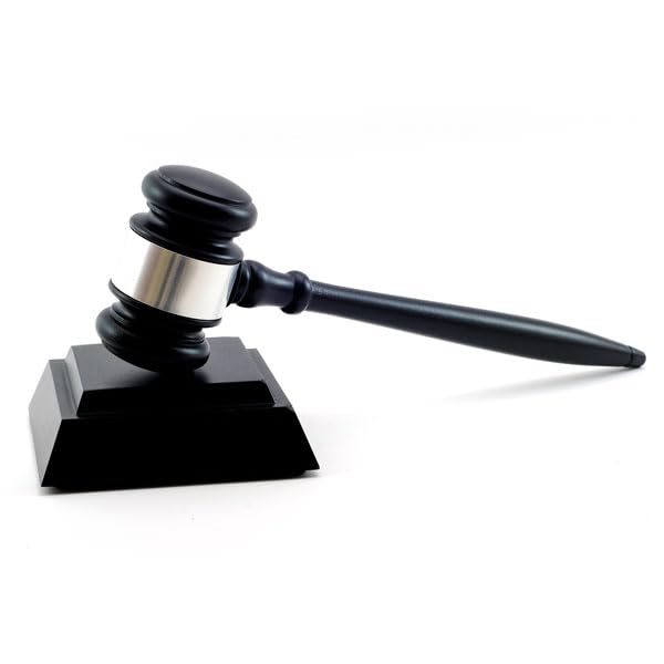 Black Ebony Finish Gavel with Sound Block Includes Personalized Engraved Band