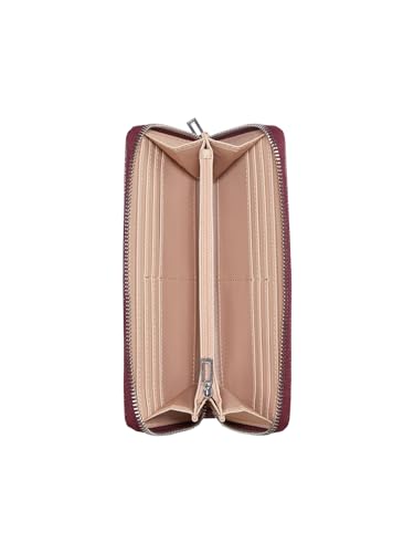 Image of Guess Oxblood Textured Zipper Abbas Large Zip Around Wallet