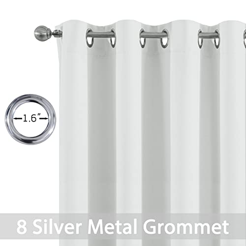 Yakamok 96 Inch Length Room Darkening Drapes Blackout Curtains for Bedroom,Thermal Insulated Grommet Curtain Panels for Living Room,52W x 96L,Greyish White, One Pair