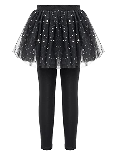 Aislor Little Girls Skirt Leggings Kids Footless Tights Pants with Ruffle Twinkle Star Tutu Skirt Culotte Divided Skirt2