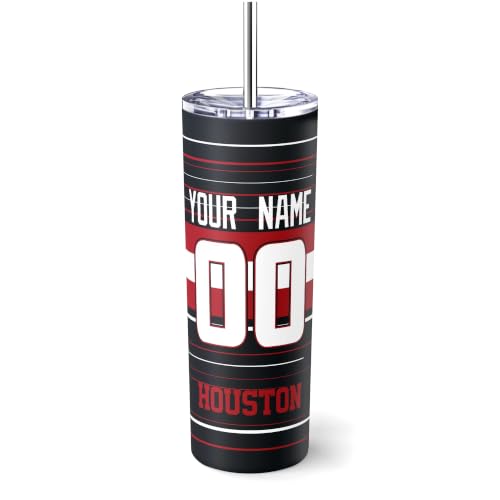 Image of Houston Tumbler 20oz Travel Mug Custom Name and Number Gifts