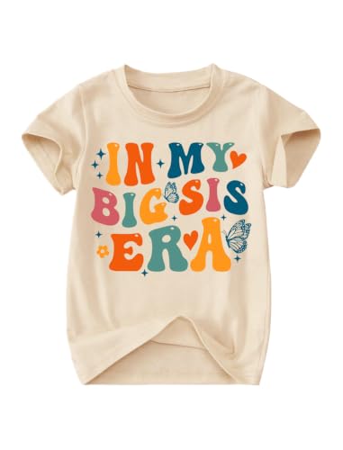 Image of Toddler Big Sister Tee in My Big Sis Era Graphic T-Shirt Big Sis Announcement Crewneck Shirts Sibling Reveal Tops