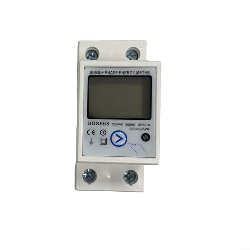 Digitaler Energiezähler DDS668, LCD-Display, einphasig, Energiezähler, Wattzähler, DIN-Schienenmontage, Reset und Löschen elektronisch (120 V)