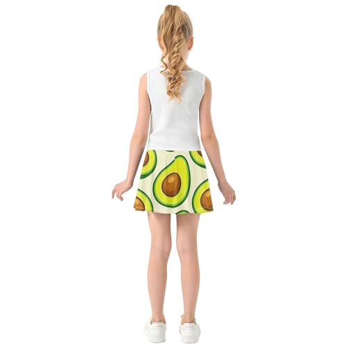 Cartoon Avocado Fruits Tennis Skirts Toddler Outfit Athletic Shorts Girls Skorts Butterfly Skirt 4t4