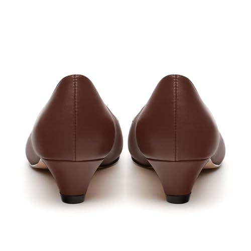 Women's Low Kitten Heels Pointed Toe Slip On Fashion Solid Pumps Womens Shoes for Daily Wedding Working4