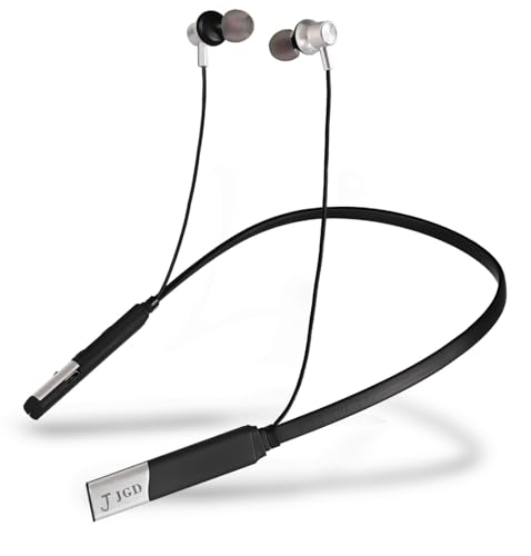 Image of JGD Boom Z1 Bluetooth Neckband with Up to 25 Hours Playtime and Hi-Fi Stereo Sound in Ear Neckband, Magnetic earpiece,Voice Assistant with Mic (Matte Black)