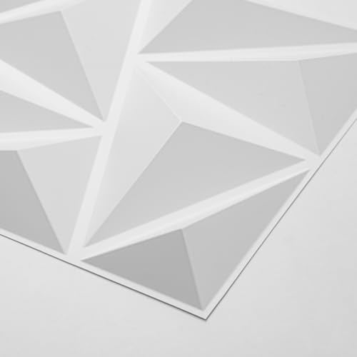 Art3d 3D Wall Panels 100 Pack, 11.8" x 11.8" (97 Sq.ft) PVC Wall Panels - Glue Up Panels Wall Decor for Living Room, Bedroom, Office, White