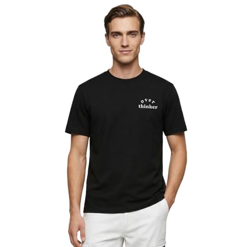 Image of Nobero 100% Cotton T Shirts for Men Stylish | Regular Fit | Graphic Printed T Shirts for Men 180 GSM Combed Cotton | Round Neck Half Sleeve