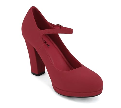 Image of Soda inchAyden inch ~ Women Mary Jane Ankle Strap Cushion High Heel Pump Shoe