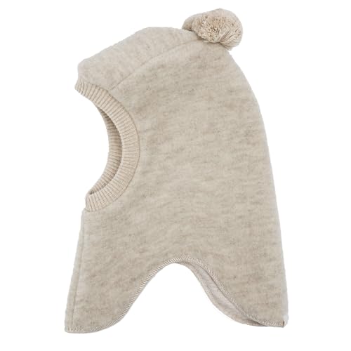 maximo GOTS MINI-Schlupfmütze Wollfleece, Pompons, Jerseyfutter Made in Germany Wollfleece