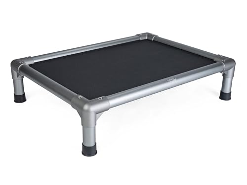 TrendPet HighBed hochwertiges erhöhtes Hundebett, Premium Hochbett, Hundeliege aus eloxiertem Aluminium (75x55cm)