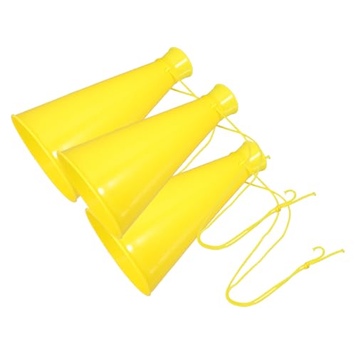 VANZACK 3pcs Cheer Megaphone Noisemaker Toy for Parties Sports Events and Concerts Material Horn for Cheerleading and Atmosphere Enhancement Yellow